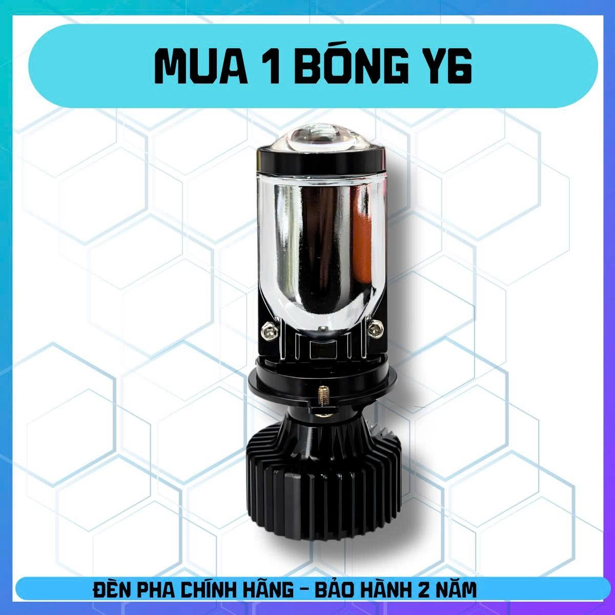 ĐÈN PHA LED Y6-H4 Mẫu mới 2026 .  Bảo hành chính hãng 2 năm lỗi 1 đổi 1 trong 730 ngày - Mang lại ánh sáng tốt và cảm giác lái an toàn Đèn Pha Đèn Phụ Tùng