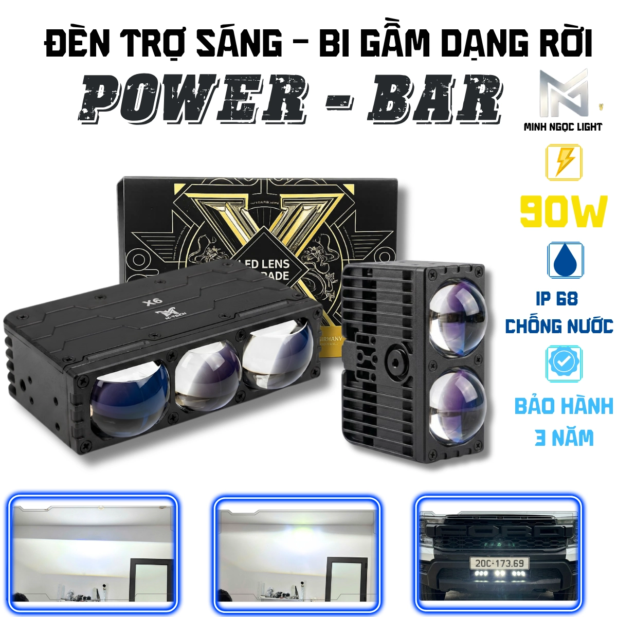 ĐÈN TRỢ SÁNG POWER BAR 90w ÁNH SÁNG TRẮNG  . CÓ QUẠT TẢN NHIỆT