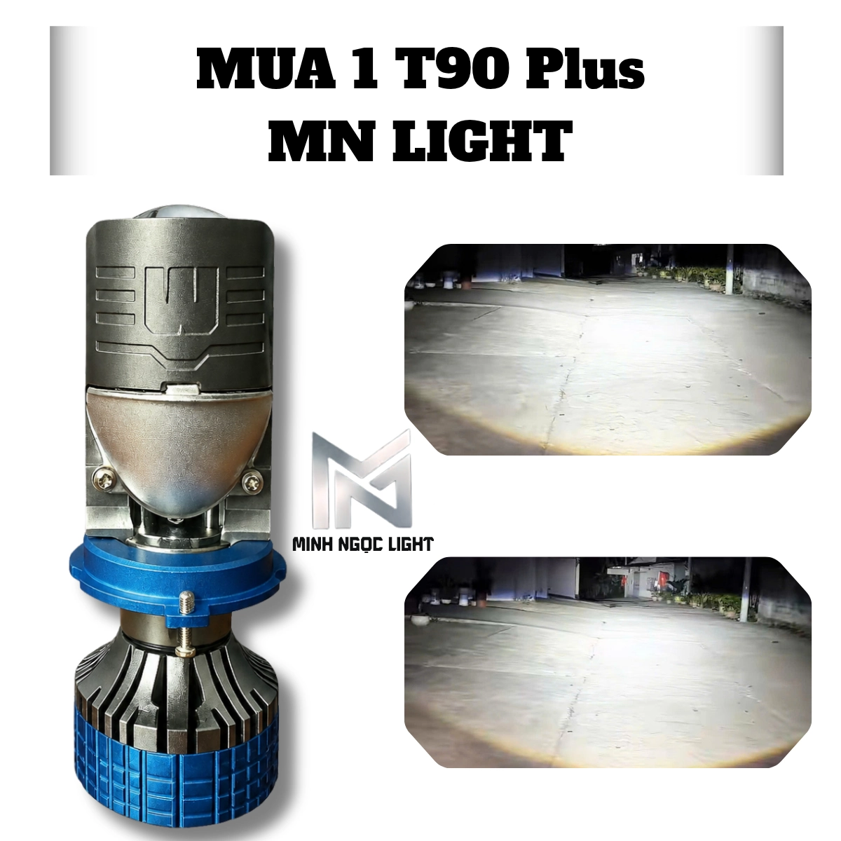 ĐÈN PHA Led T90 Plus + CHÂN H4 trong phân khúc Bi Cầu MiNi - Bảo hành 2 năm lỗi 1 đổi 1 ! Đèn Pha Đèn Ô Tô Máy H4 12v vs 24v