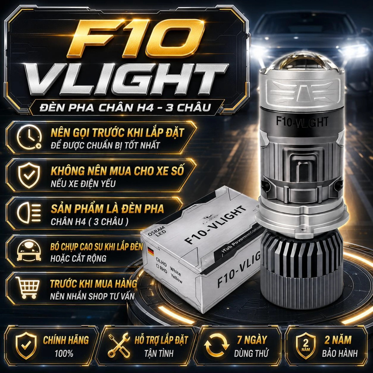 ĐÈN F10 VLIGHT -CÔNG SUẤT 70W - BH 2 NĂM
