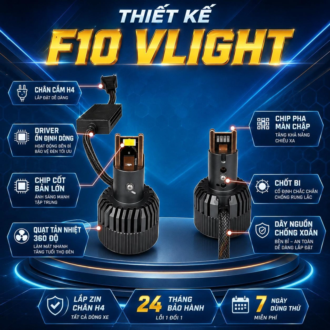 ĐÈN F10 VLIGHT -CÔNG SUẤT 70W - BH 2 NĂM